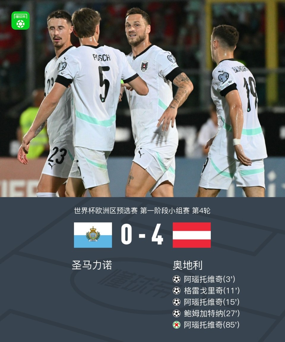 奥地利队客场不敌对手，陷入小组赛泥潭