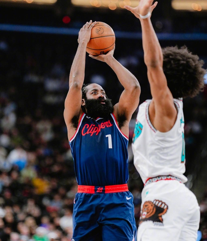 快船惨败篮网，哈登贡献三双